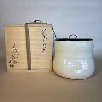 水指 萩焼 十二代  田原陶兵衛  茶道具 萩焼水指 十二代 田原陶兵衛(作) 誂蓋付 共箱 | 古美術ささき